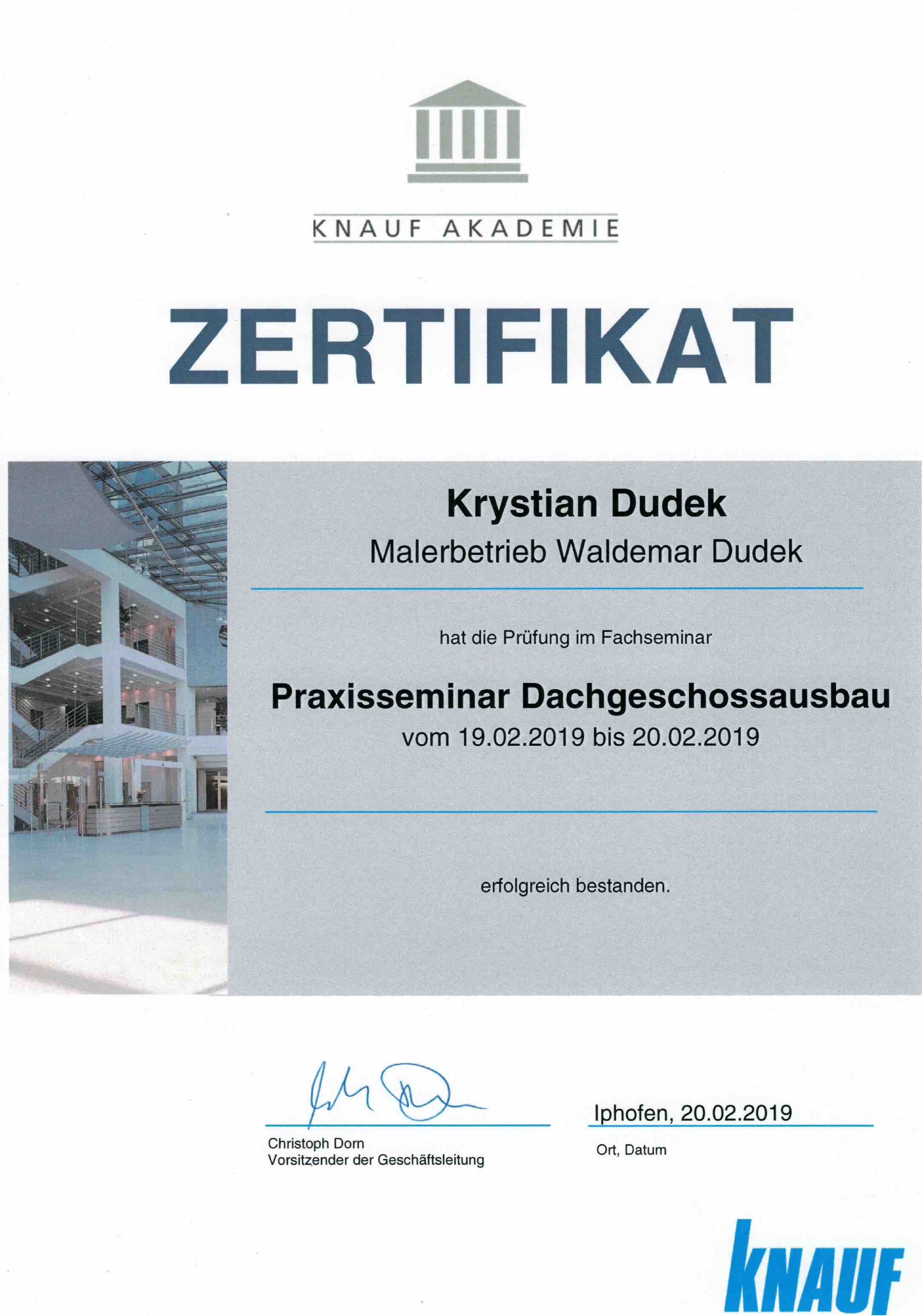 Dachgeschossausbau Trockenbau